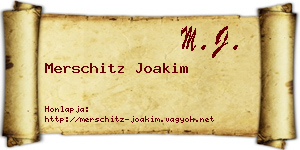 Merschitz Joakim névjegykártya